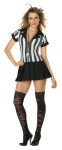 Rowdy Referee Adult Costume (Plus Size) - Includes vertical striped top with button closure and black pleated skirt. Also available in Adult Size: <a href="/rowdy-refree-adult-costume-grp-123z81657.aspx">z81657</a>.