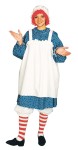 Raggedy Ann Adult Costume - Includes - Dress with Apron style costume, bloomers and striped  stockings. Hat with attached wig also included.