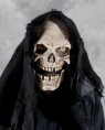 Grim Reaper Mask - Beautifully rendered latex skull face piece with burlap accented hood.