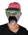 Illegal Alien Mask - Keep your eyes open for this one. Latex, UFO look alien with large almond shaped eyes, large black mustache and attached baseball cap.