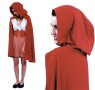 Attractive short polyester cape with hood. One size fits all.  This cape can go with any costume. Cape is 38".