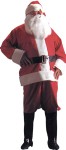 Adult Velour Santa Suit - with pile trim. Includes: Coat, pants, hat, belt, vinyl spats, beard &amp; eyebrows. A great Value! One Size (42-48).