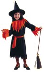 Wendy The Witch Child Costume - Black polyester dress with jagged cut sleeves and bottom. Includes belt and witch hat. (Socks &amp; Broom not included). 