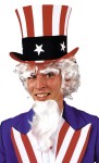 Uncle Sam Wig/Goatee/Eyebrows - Excellent quality wig, is hand washable and retains its style without setting. Includes goatee   and eyebrows to be applied with spirit gum.