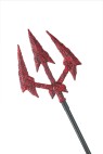 Pitchfork - You have never had a trident like this one. Molten look red blades on a plastic staff. 48 inches long.
