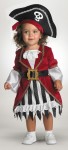 Pirate Princess Infant Costume - The cutest little pirate ever! Pirate Princess includes black and white dress with attached red coat and black hatwith attached red scarf.