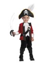 El Capitan Child Costume - Includes: top with attached jacket, pants, boot covers and hat with feather. Pirate sword not included.