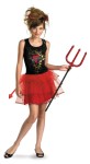 Born Bad Teen/Child Costume - Cute update of the classic devil costume features dress with black top and red tulle skirt, headpiece and deatchable tail. Toy weapon not included. 