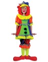 Spanky Stripes Clown Child Costume - Super bright, short sleeve dress with pom pom front, matching knickers and hat.