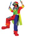 Spanky Stripes Clown Child Costume - Super bright colored clown suit. Short front tail coat, matching pants, hat and bow tie.