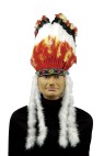 Indian Headdress - Tall headdress with traditional feathers and marabou side accents.