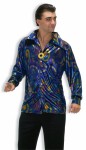 Dynamite Dude Adult Costume (Plus Size) - Shinny and slinky, button up shirt with large wide collar. Unbutton this one down to your navel for the very disturbing 70s look.