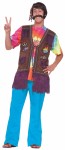 Hippie Peace Vest - 60s style suede look fabric vest with traditional retro symbols attached. Groovy man!