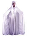 For a very dramatic look! Includes ghostly gown, hooded cape, white gloves and flowing wig.