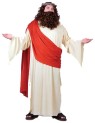 Jesus Adult Costume (Plus Size) - Long cloth robe with drop sleeves, attached sash, wig, beard and crown of thorns. Plus size 48-53.