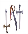 <P>28 inch plastic safe&nbsp;pirate sword with leather banding and fringe on the hilt.</P>