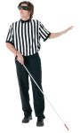 Poly referee jersey with dark sunglasses and blind persons walking stick. One size fits 42-44.