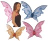 Butterfly Wings - Lovely sheer, bright, hot-color butterfly-shaped wings with black ribs.