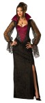 Vampiress Adult Costume -&nbsp;Full length gown with stand up collar and lace sleeves. Necklace not included.