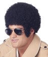 Black traditional tight curl afro wig with long sideburns. Designed with a stretch net under cap.