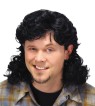 Mullet Wig - A true Red Neck wig!  Curly haired wig with traditional long back for that good ole boy look. Designed with a stretch net under cap. Available in various colors.