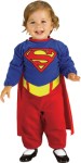 Removable cape and romper with under leg, snap closure.  *Trademark and Copyright of DC Comics. 
