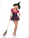 Includes: Corset-look, Peasant Top halter Dress, and Traditional Witch Hat.   Sizes,  Large: 8-10;  Medium:5-7;  Small:2-4.