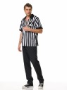 Striped referee style shirt with whistle.